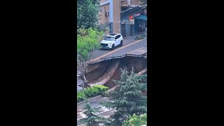 Watch Construction Site Collapses Into Sinkhole [upl. by Herta689]