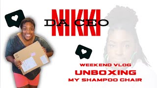 Weekend Vlog  Unboxing My At Home Salon Shampoo Bowl [upl. by Yrahca]