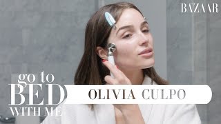 Olivia Culpos Nighttime Skincare Routine  Go To Bed With Me  Harpers BAZAAR [upl. by Olihs645]