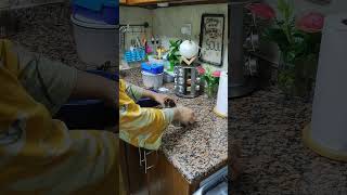 Small kitchen reset morning cleaning routine viralshortsytshortsshortsfeed homemakingwithsana [upl. by Anihpesoj]