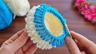 SUPER BEAUTIFUL😉MUY BONİTO ✔ Super easy very useful crochet decorative basket making [upl. by Enovaj]