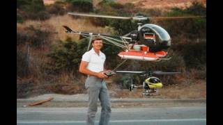 2 RC Helis flown at once A Gasoline Powered Hughes 300 14 amp this 120th scale heli 42 yrs ago [upl. by Powers214]