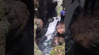 Panjim registered car falls in deep gorge at Collem tourist couple rescuedviralvideo shortvideo [upl. by Templer]