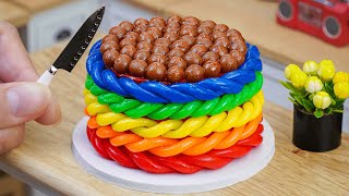 Miniature Rainbow Pop It Chocolate Cake Decorating 🌈Rainbow Cake Decorating By Miniature Cakes DA [upl. by Refinaj]