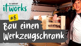 Werkzeugschrank für Bohrer Bits und Co selber bauen Mit SchrittfürSchrittAnleitung  wolfcraft [upl. by Vale986]