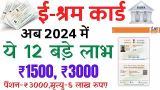 e shram card 2024 benefits  e shram card benefits  e shram card pension  e shram card scheme [upl. by Favianus]