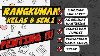 Rangkuman Matematika Kelas 8 Semester 1  Rumus Matematika SMP Kelas 8 [upl. by Iruj]