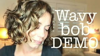 DEMO Styling my wavy bob  Bounce Curl review  Alyson Lupo [upl. by Siddon]