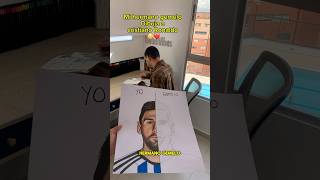 Mi hermano gemelo dibuja a cristiano porque odia a Messi 😭😭 cristianoronaldo messi arte [upl. by Freyah]