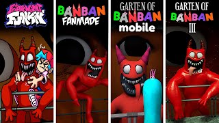 Garten of Banban 3 ALL Evil Banban ORIGINAL vs FNF vs MOBILE vs FANMADE  Banban vs FNF [upl. by Amaerd]