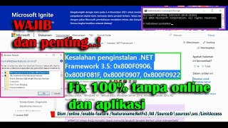 Cara mengatasi NET Framework 35 installation errors 0x800F0906 0x800F081F 0x800F0907 0x800F0922 [upl. by Raual]