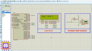 PIC16F877A DS18B20 Sensor  Proteus Simulation [upl. by Madlin]