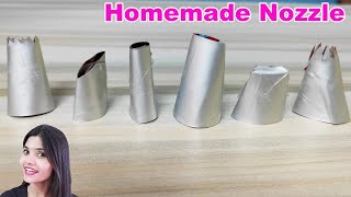 Nozzles for cake decoration  How to make Nozzle  Cake Nozzle Making at Home  Homemade Nozzle [upl. by Trinette]