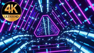 10 Hour 4kTV Relaxing screensaver triangle metallic Color Neon tunnel Abstract background video loop [upl. by Enamrej]