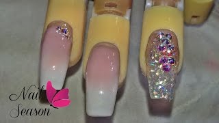 uñas decoradas baby boomer paso a paso Uñas acrilicas 2017 [upl. by Hassadah]