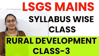 SYLLABUS WISE CLASS LSGS MAINSRURAL DEVELOPMENTKERALA PSC LSGS MAINSPRE INDEPENDENCE RURAL PLAN [upl. by Noyek]