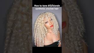 How to tone 613 Synthetic Hair using Rit Dye crochethairstyles [upl. by Uranie943]