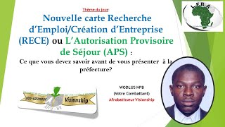 Nouvelle carte Recherche d’EmploiCréation d’Entreprise RECE ou L’APS ce que vous devez savoir [upl. by Jewett]