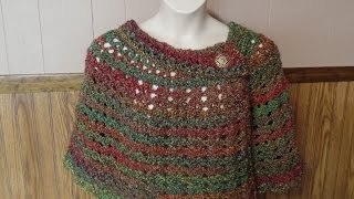 How to Crochet Womans Cozy Capelet Shawl Poncho Crochet TUTORIAL 256 [upl. by Gniliem]