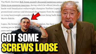 Bob Arum CALLS OUT Teofimo Lopez Over Shocking CONTRACT DISPUTE [upl. by Braynard]