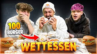 XXL BURGER WETTESSEN ESKALIERT 🍔 Bestrafung  Haare Pink färben 😂💀 [upl. by Nylrac668]