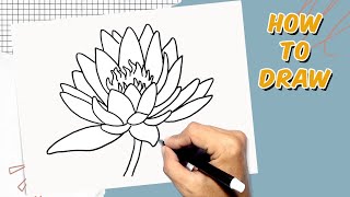 How to Draw Water Lily [upl. by Nairod]