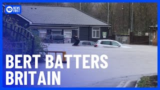 Storm Bert Hammers Large Parts Of The UK Forcing Evacuations  10 News First [upl. by Ierbua]