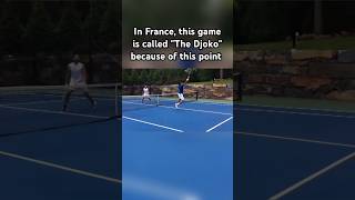 Legendary rally between Novak Djokovic and Dusan Vemic at quotThe Djokoquot game tennis [upl. by Bak582]