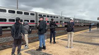 The Retired Caltrain Gallery Cars Set at Santa Clara Station in Santa Clara Clara California [upl. by Thaddus516]