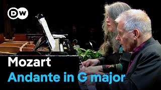 Mozart Andante and Variations in G major  Martha Argerich amp Stephen Kovacevich piano four hands [upl. by Einnaj274]