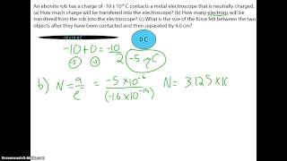 Electric Charge Transfer and Force Problem [upl. by Margot]