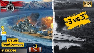 🇩🇪 3 vs 3👍Grosser Kurfürst — World of Warships [upl. by Brandice627]