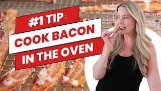 The BEST Way to Cook Bacon in the Oven 🥓  no mess quick amp easy cook like a pro [upl. by Kenric]