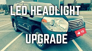 Lexus LX570 LED Low Beam Upgrade  Beamtech Fanless Headlight Bulbs [upl. by Nitsreik]