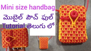 New model mini size handbag mobile pouch full tutorial in telugu  by gmgmounicriativity [upl. by Lancaster]