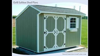 Saltbox Shed Plans 12x16  Blueprints For Durable Outdoor Shed [upl. by Aneert]