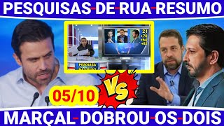 UEGENTE MARÇAL SUPERA BOULOS E NUNES EM VARIAS PESQUISAS NAS RUAS DE SP VAI SER NO PRIMEIRO TURNO [upl. by Munster]