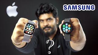 Samsung Galaxy Watch 4 VS Apple Watch Series 6 Comparison Review  in Telugu [upl. by Shifrah]