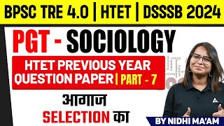 HTET Sociology Classes 2024  Sociology  HTET Previous Year Paper  Part 7  by Nidhi Sharma Maam [upl. by Aicirtak]