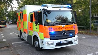 Rettungsdienst Lübeck Intensivtransport auf Einsatzfahrt zum UKE Hamburg  Huge intensive care unit [upl. by Anerys160]