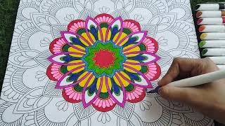 Color and Calm 2  Mandala coloring  Relaxing Adult Coloring [upl. by Ahsitan]