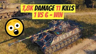 1 vs 6 WIN Somua SM 78K Damage 11 Kills World of Tanks [upl. by Nnaynaffit]