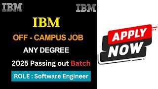 IBM Hiring for 2025 passing out batch offcampusjobs offcampusdrives 2025jobs freshersjobs itjob [upl. by Bren595]