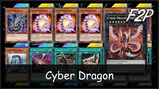 CYBER DRAGON 2024  F2PP2W Deck Analysis amp Testing YuGiOh Duel Links [upl. by Hgeilhsa]