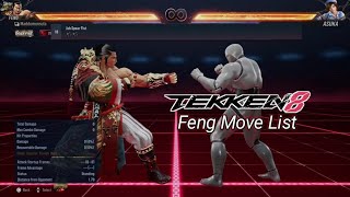 Feng Wei Move List TEKKEN 8 [upl. by Micki]