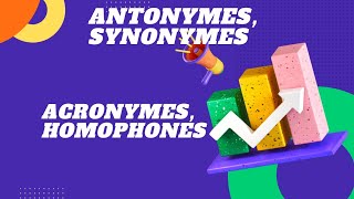 antonymessynonymesacronymeshomophones [upl. by Ytok]