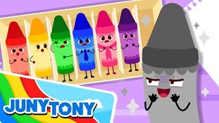 The Naughty Gray Crayon  Lost Color Song  Color Songs  Funny Kids Songs  JunyTony [upl. by Gnal]