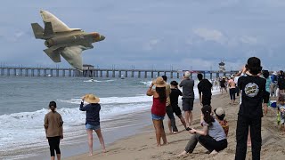 F35 lightning II in this stunning display of speed amp agility Pacific Airshow Huntington beach [upl. by Nek]