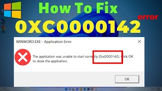 Solution for The Application was unable to start correctly 0xc0000142 Error in Windows 10 11 [upl. by Eisse]