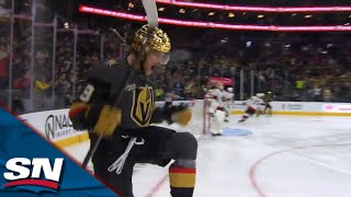 Golden Knights Jack Eichel Rips First Shot ShortSide To Extend Point Streak To 10 games [upl. by Nosidda]